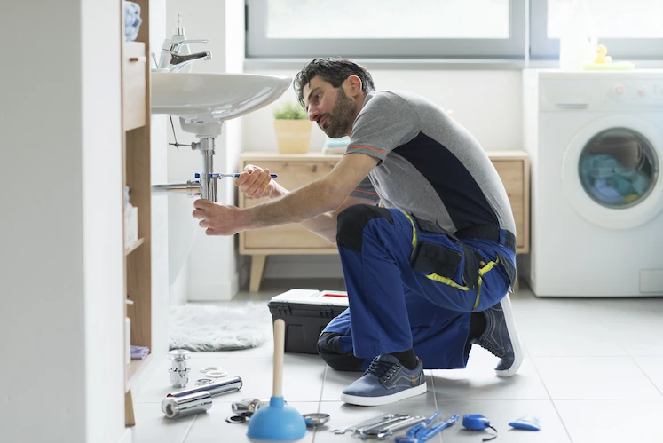 Idraulico al lavoro a Mendrisio