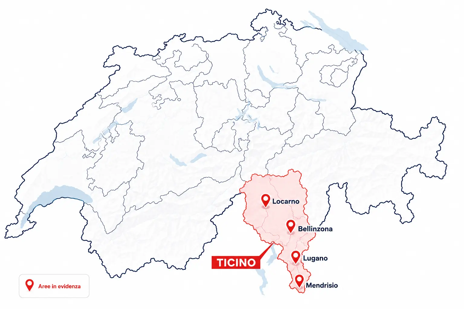 Mappa di copertura in Ticino